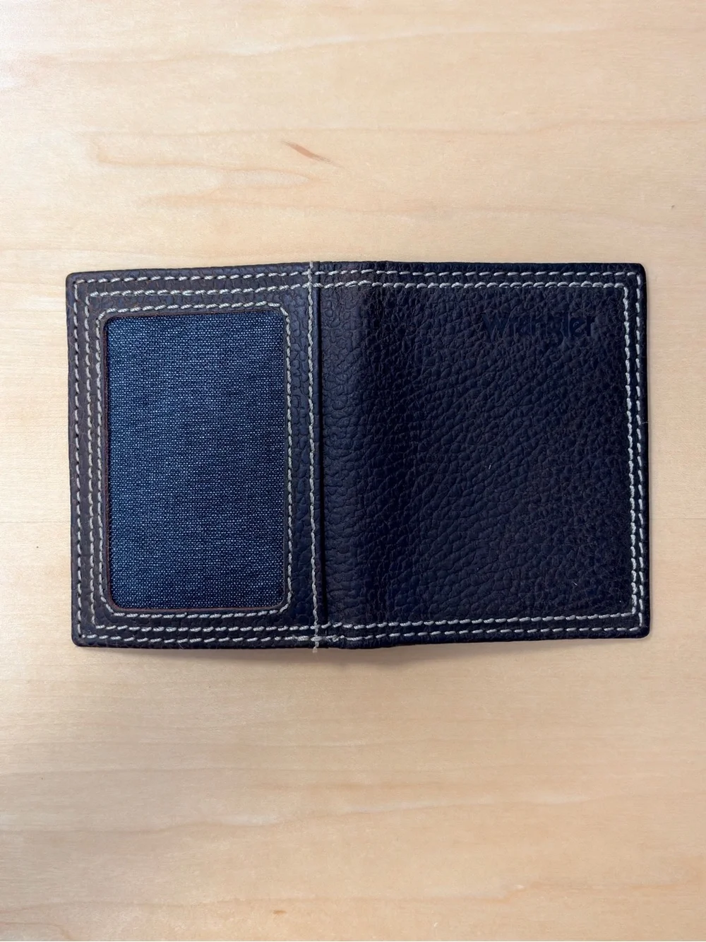 Wrangler (USED) Men's Bifold Wallet + Money Clip & Genuine Leather